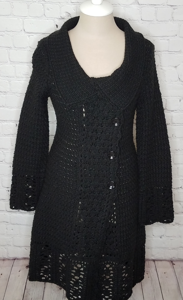 Style & Co Sweater Coat Crocheted Size Small